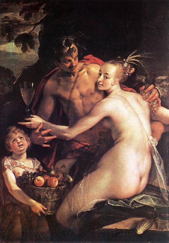 AACHEN, Hans von Bacchus, Ceres and Cupid Norge oil painting art